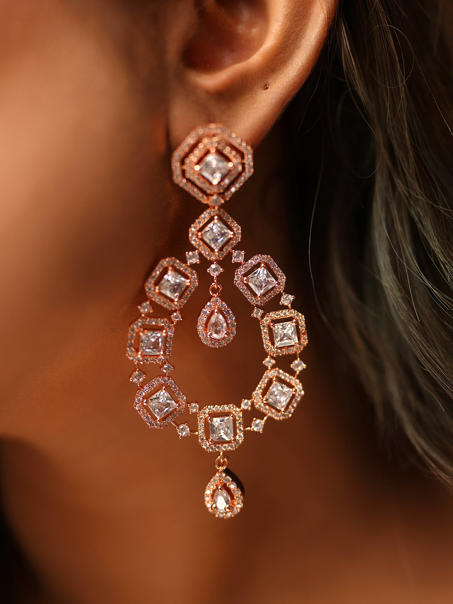 Rosewater Frost Chandelier Earrings