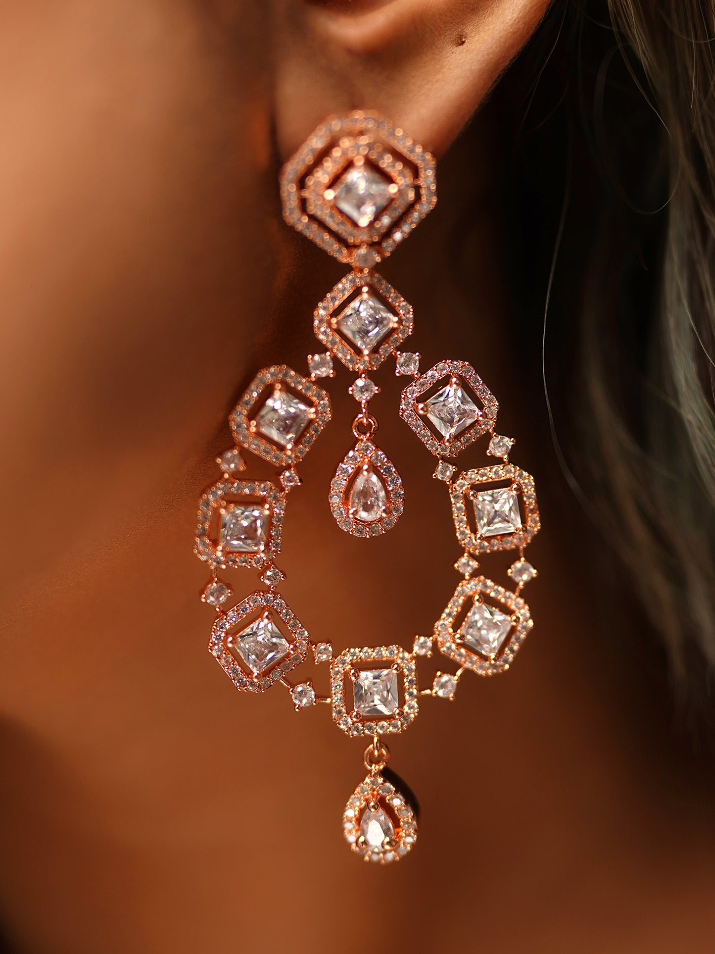 Rosewater Frost Chandelier Earrings