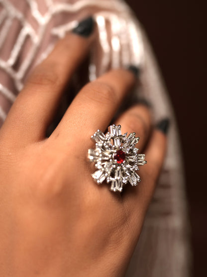 Ruby Snowflake Diamond Ring