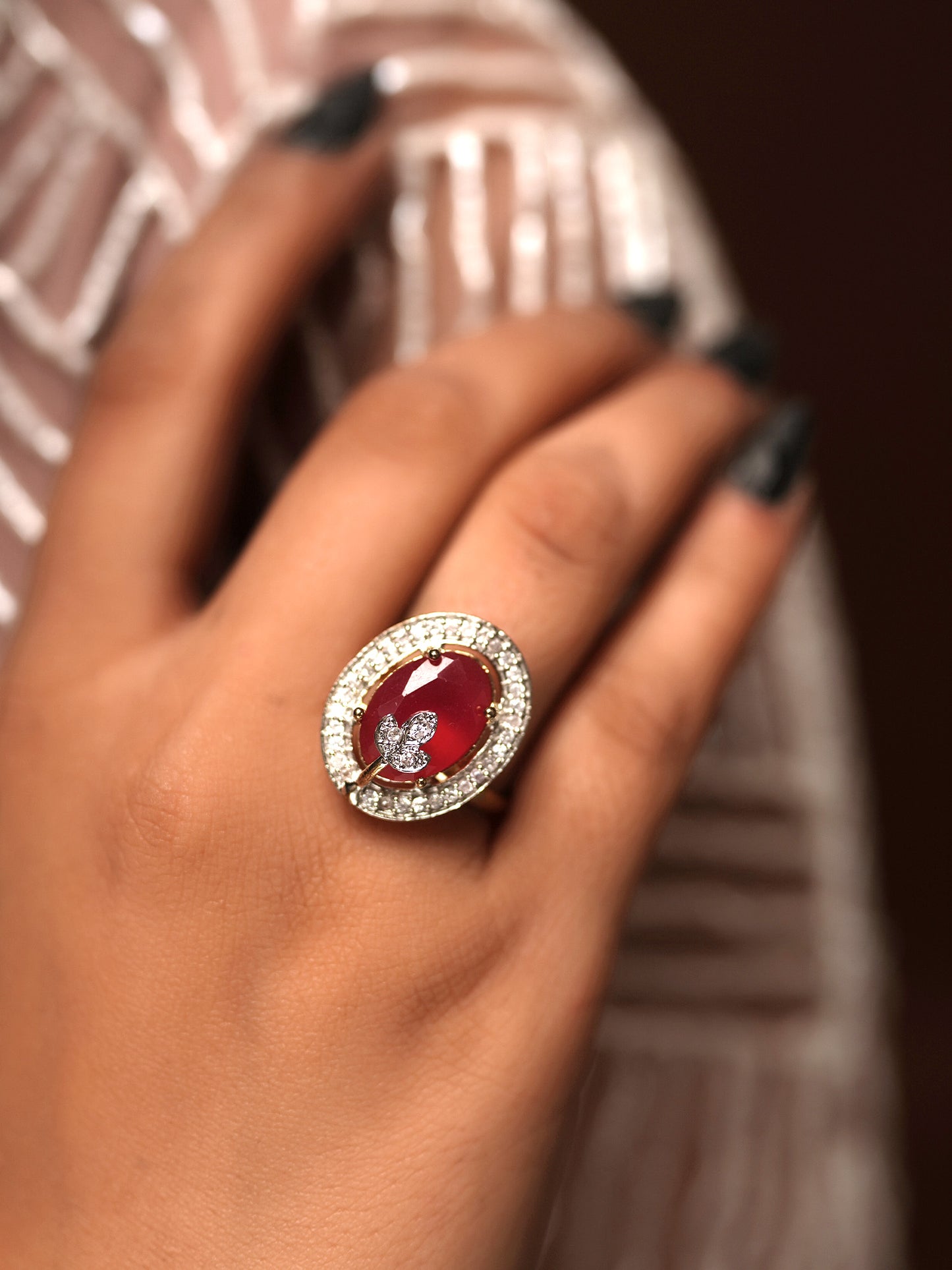 Ruby Oval Elegance Finger Ring