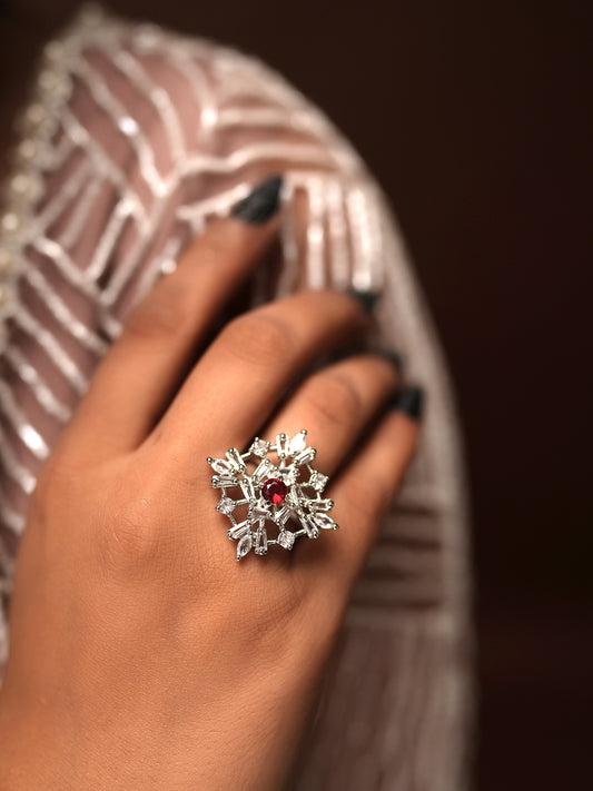 Diamond Snowflake Whisper Finger Ring