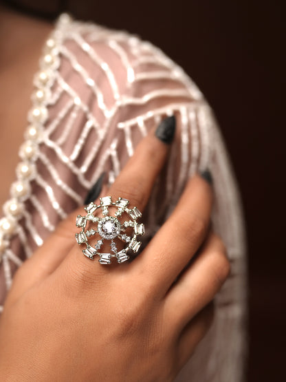 Crystal Dandelion Dream Finger Ring