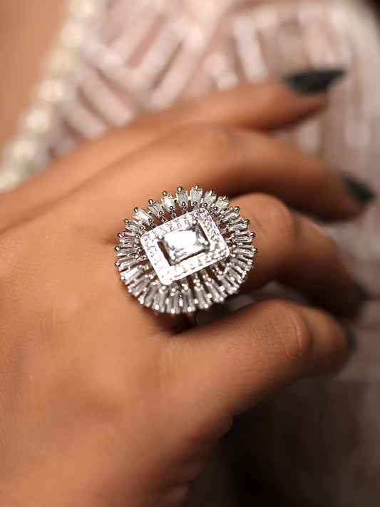 Art Deco Baguette Explosion Ring