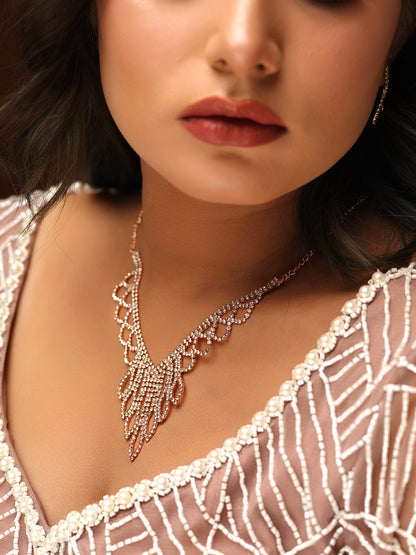 Ethereal Lace Cascade diamond Necklace Set