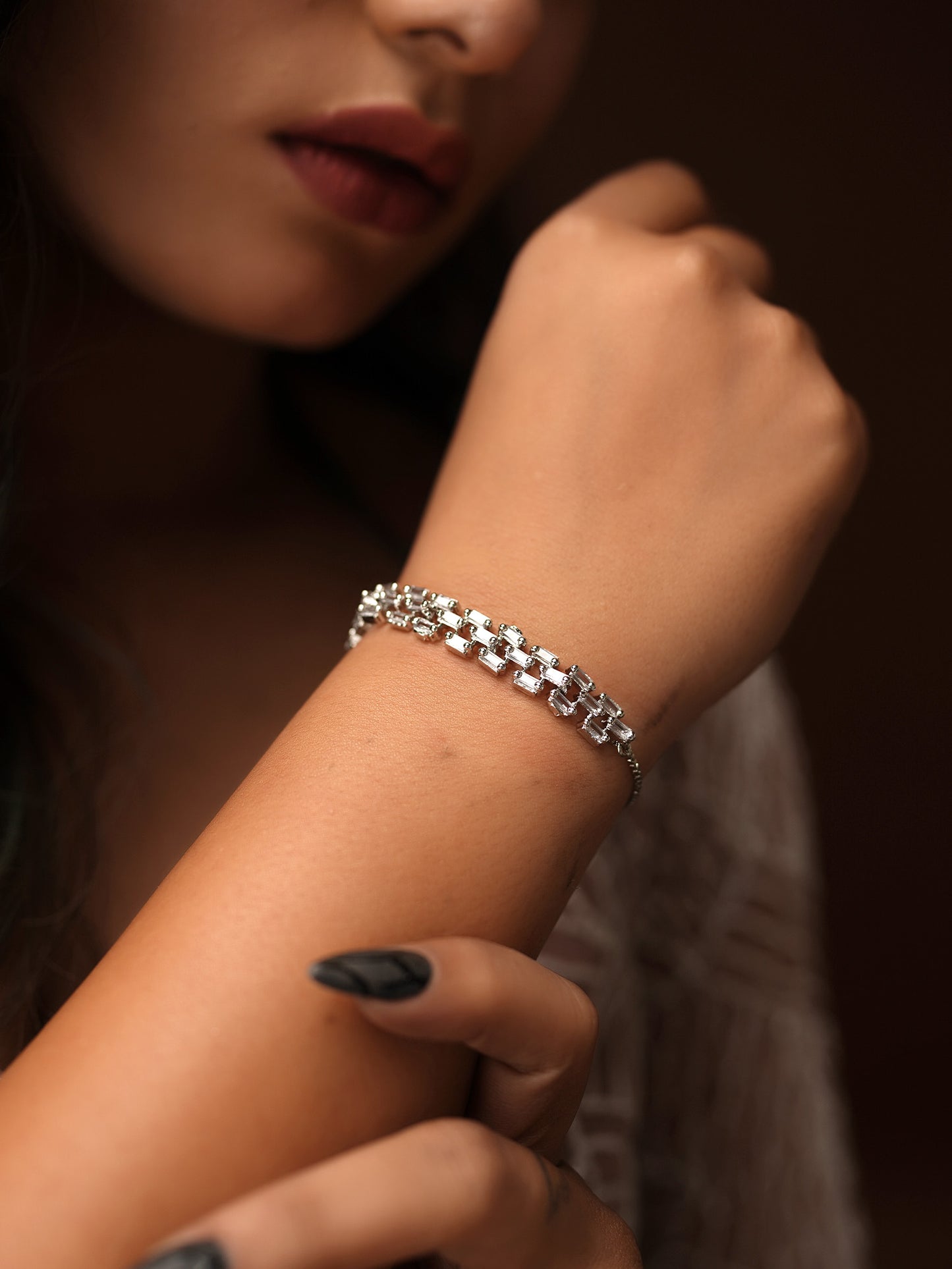 Diamond Interlocking Chain Bracelet