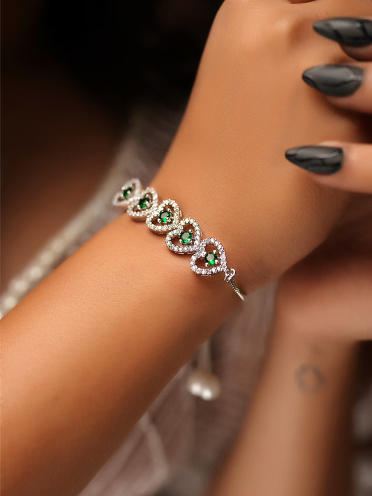 Hearts of Emerald Romance Bracelet