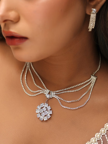 Luminous Petal Cluster Necklace Set