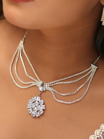 Luminous Petal Cluster Necklace Set