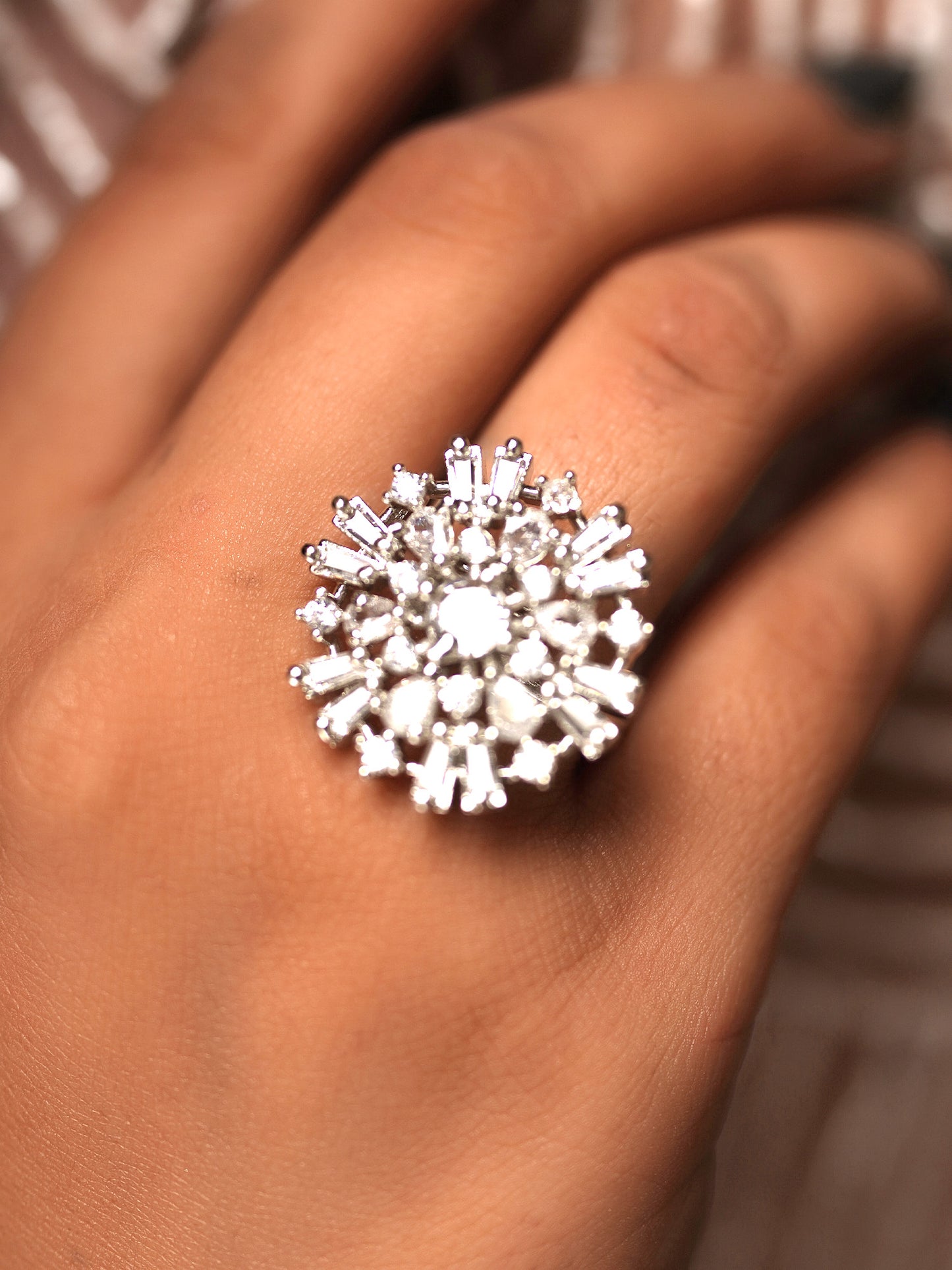 Sparkling Supernova Statement Finger Ring