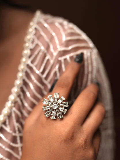 Crystalline Supernova Statement Finger Ring