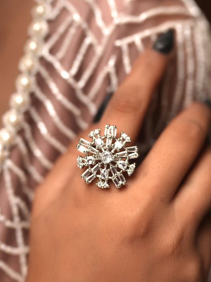 Crystalline Supernova Statement Finger Ring