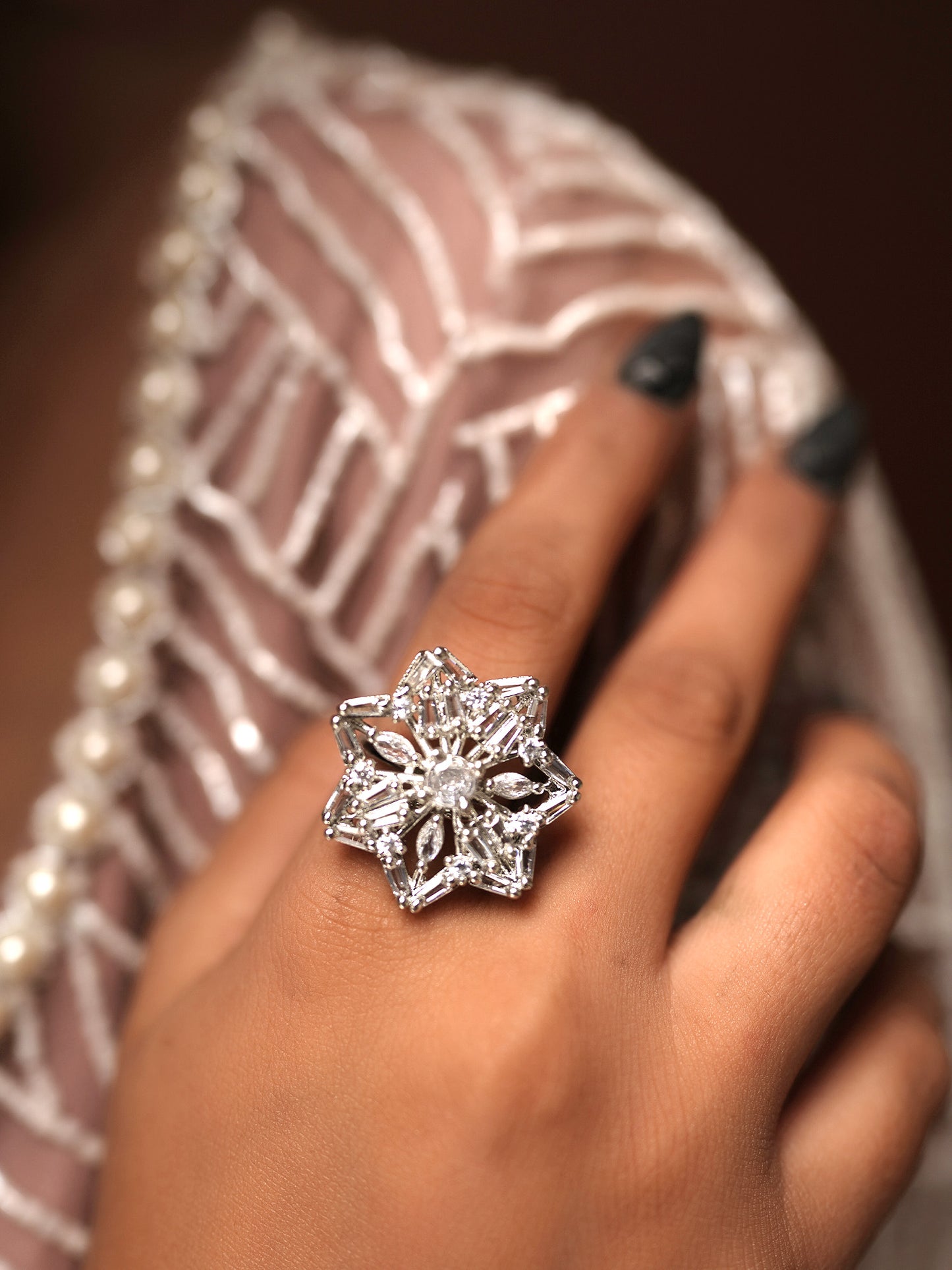 Winter's Breath Diamond Blossom Extravaganza Ring