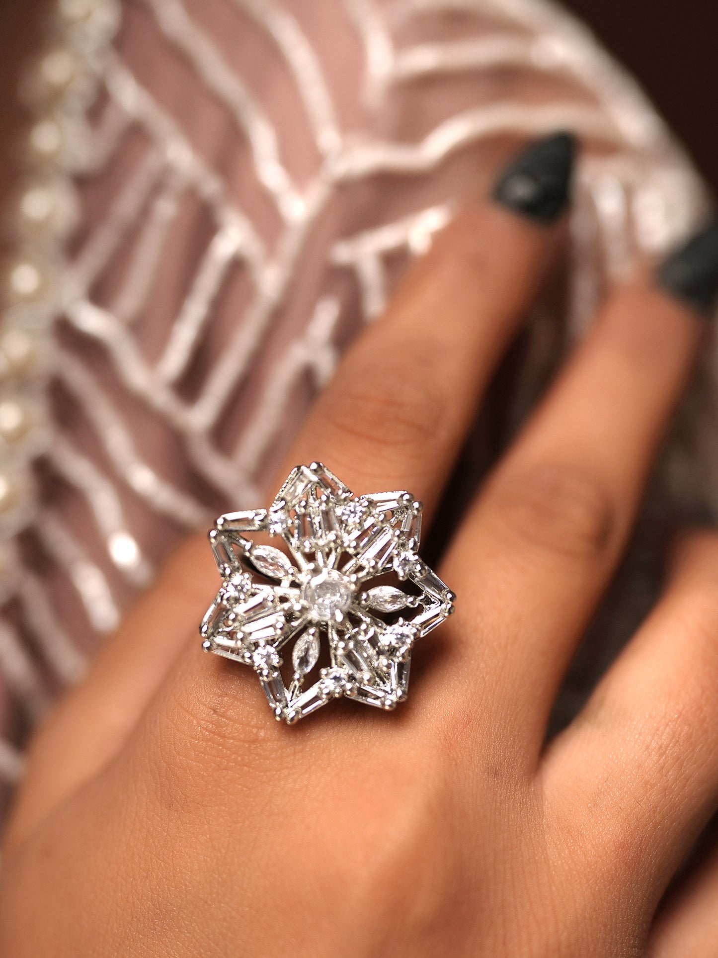 Winter's Breath Diamond Blossom Extravaganza Ring