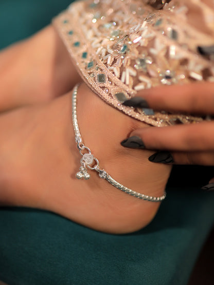 Dainty Silver Butterfly Charm Anklet