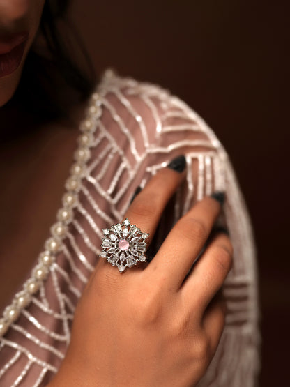 Icy Pink Center Diamond Frost Ring