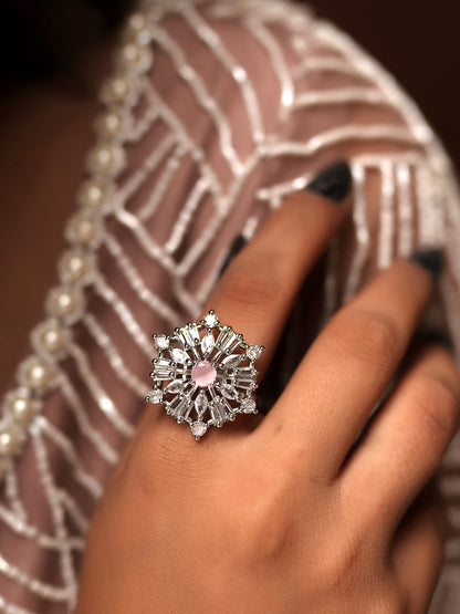 Icy Pink Center Diamond Frost Ring