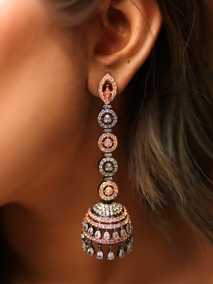 Rose Noir Jhumka Earrings