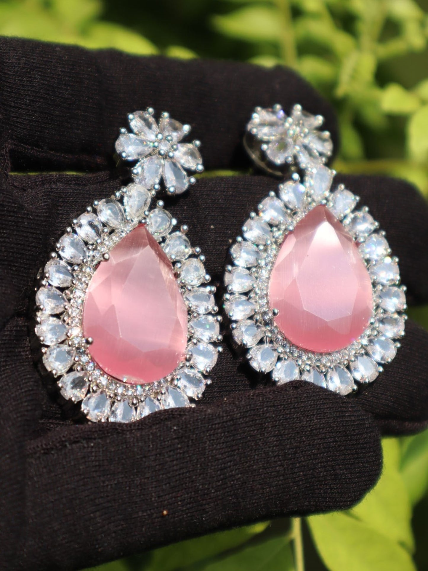 Baby Pink American Diamond Radiant Drop Dazzlers